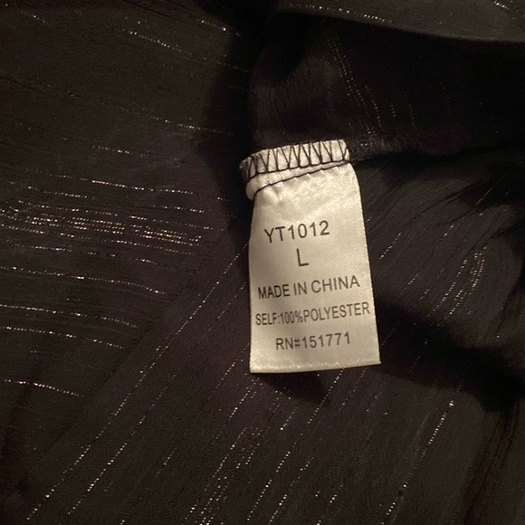 Mendocino Le Lis Collection Black Sheer Blouse - Picture 5 of 6